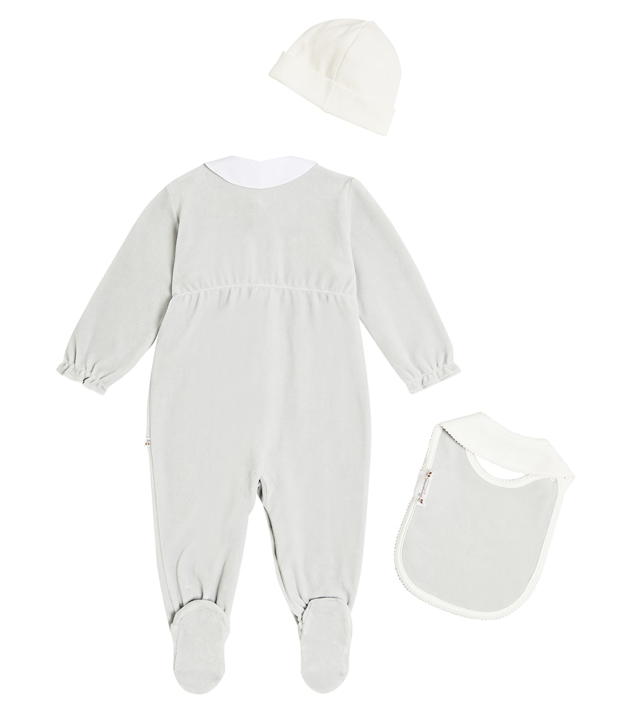  Bonpoint Bonpoint Baby Set Aus Strampler, Mütze, Lätzchen Und Milchzahndose 