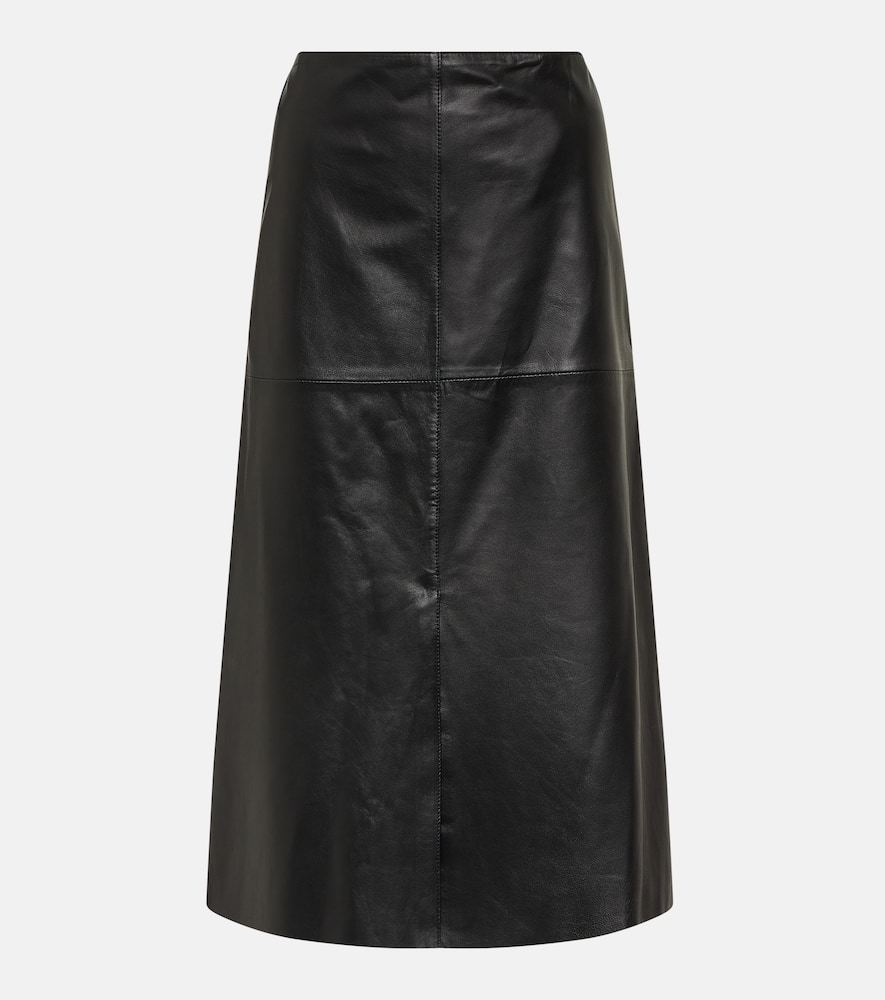 Sidena leather midi skirt