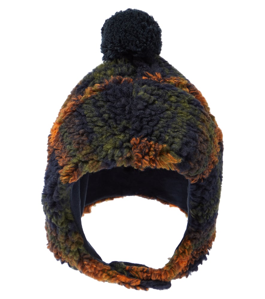 1+ In The Family Baby Gigi Checked Faux Shearling Ski Mask In Multicoloured