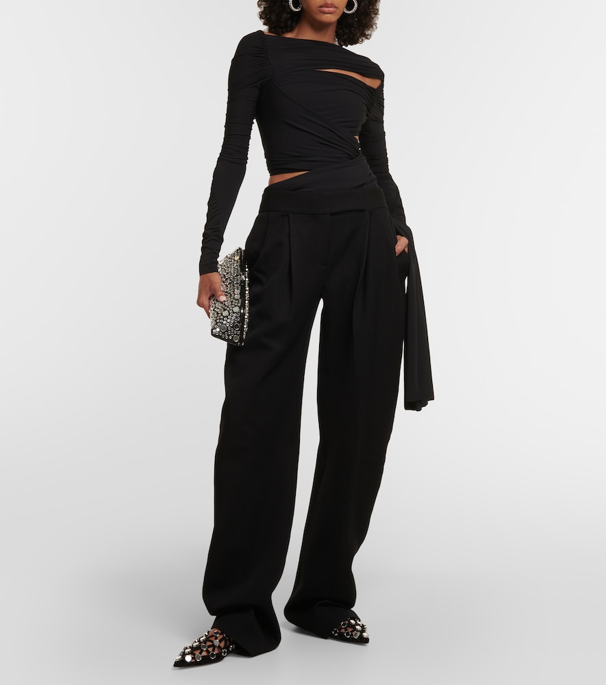 The Attico Asymmetrical draped top