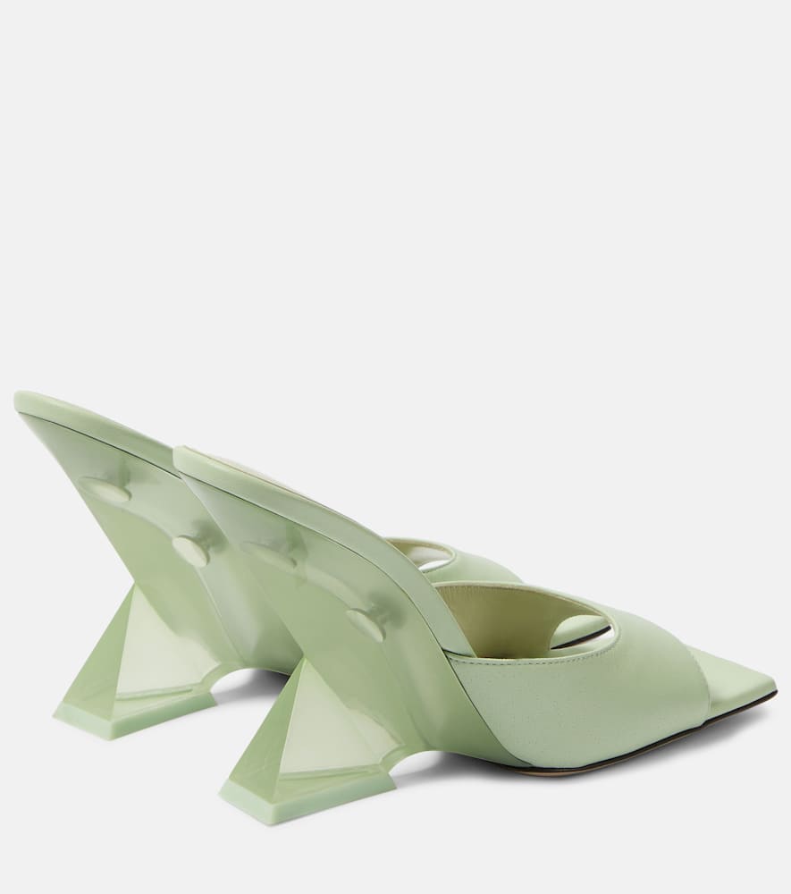 Attico Bicolor Calfskin Platform Sandals In Green