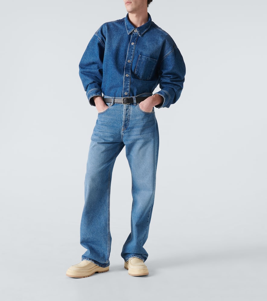 Shop Jacquemus Le De Nîmes Droit Straight Jeans In Blue