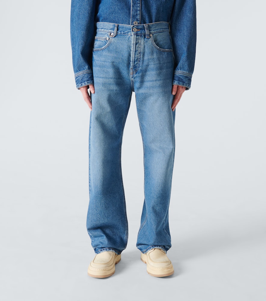 Shop Jacquemus Le De Nîmes Droit Straight Jeans In Blue