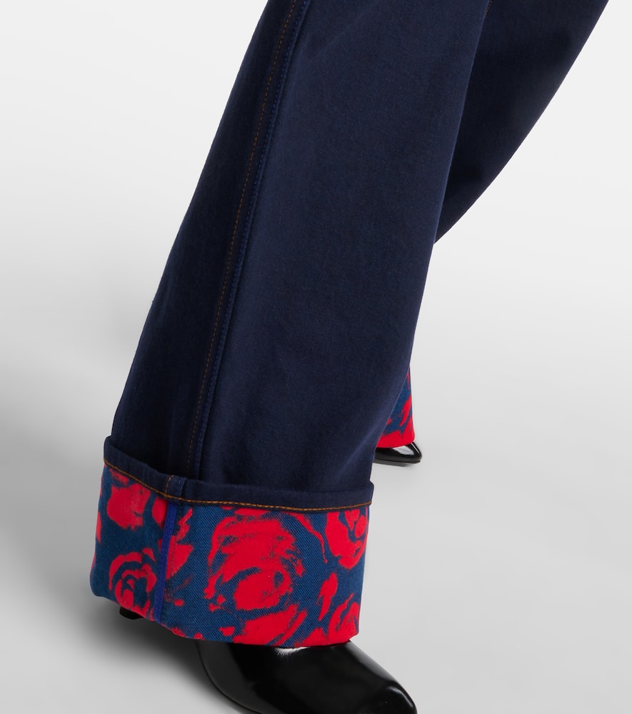 Shop Burberry High-rise Wide-leg Jeans In Blue