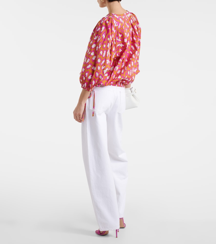 Diane Von Furstenberg Diane Von Furstenberg Juliette Printed Cotton-blend Top 
