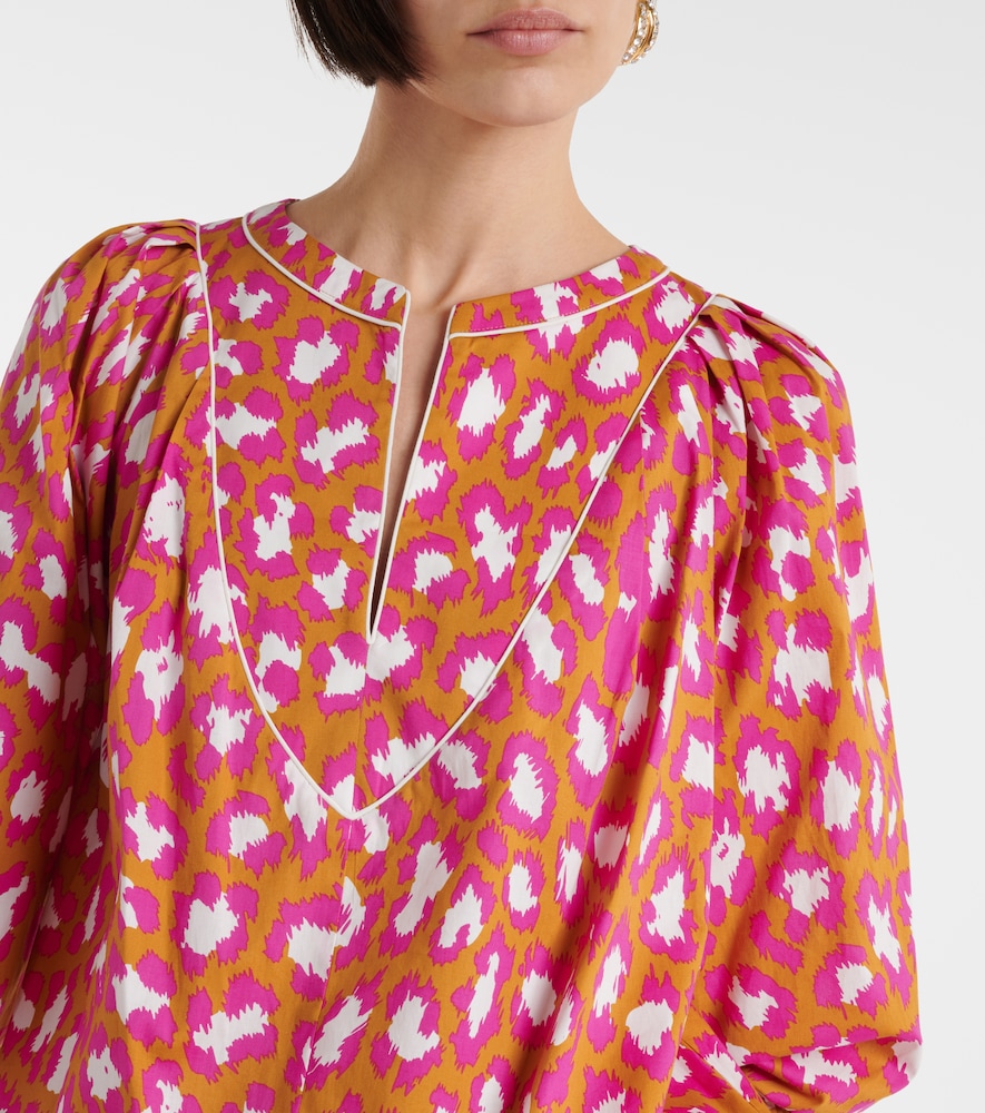 Juliette Printed Cotton-Blend Top