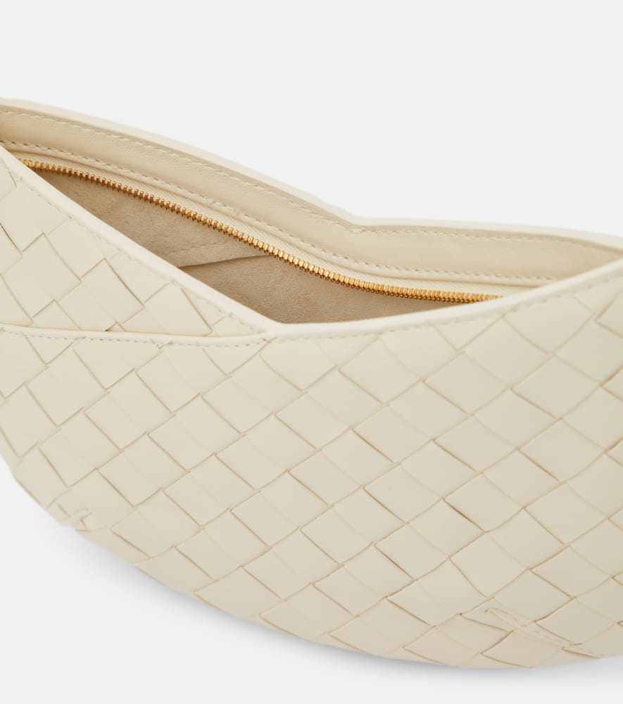 Bottega Veneta Solstice Intrecciato Baby Leather Shoulder Bag In Beige