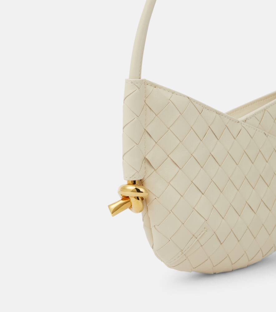 Bottega Veneta Solstice Intrecciato Baby Leather Shoulder Bag In Beige