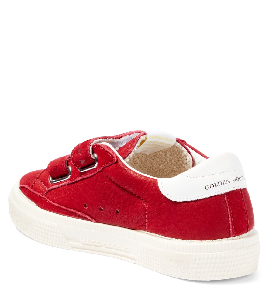 Golden Goose May School Leather Sneakers In White