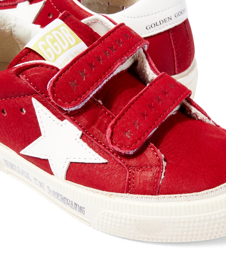 Golden Goose May School Leather Sneakers In White