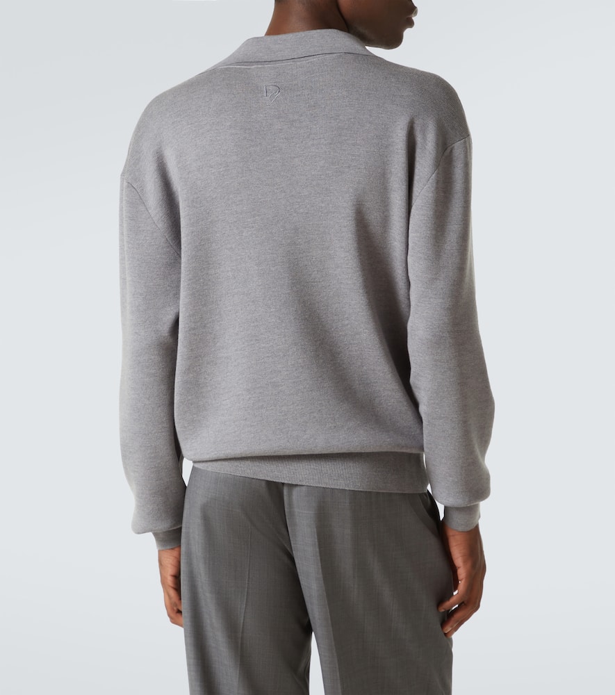 Dolce & Gabbana Long Sleeves Wool Blend Sweater In Grey