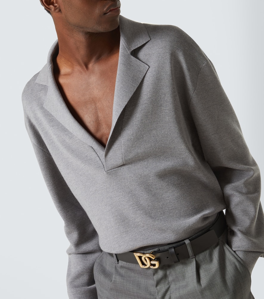 Dolce & Gabbana Long Sleeves Wool Blend Sweater In Grey