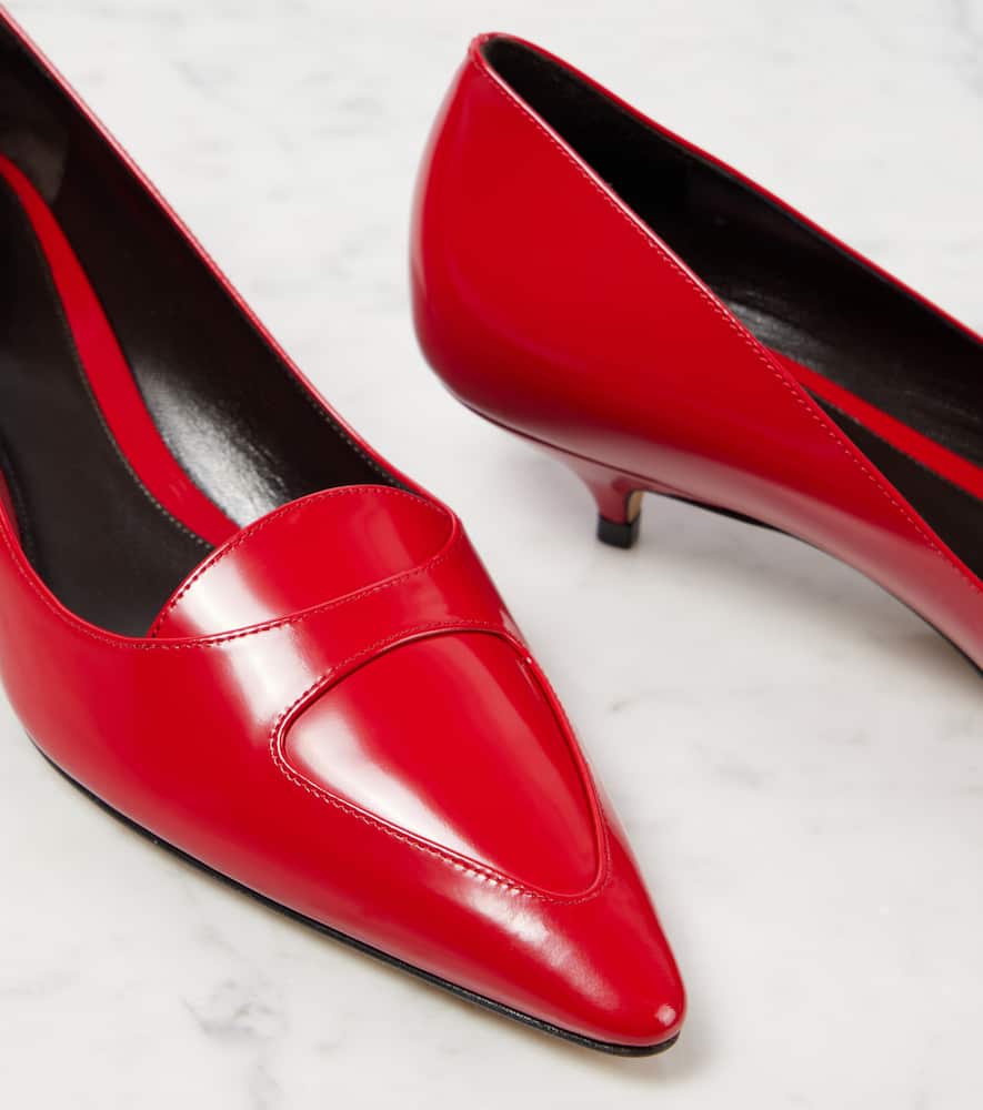 The Row Viv Leather Pumps In Red