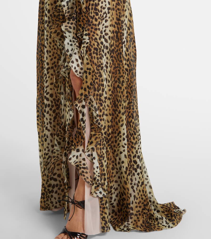 Blumarine Georg Leopard-print Maxi Dress In Multicoloured