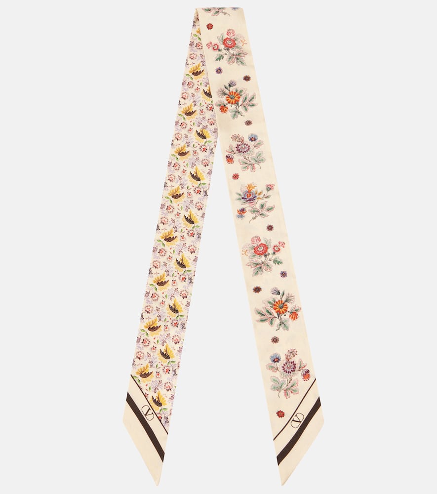 Valentino Floral Scarf In Multicolour
