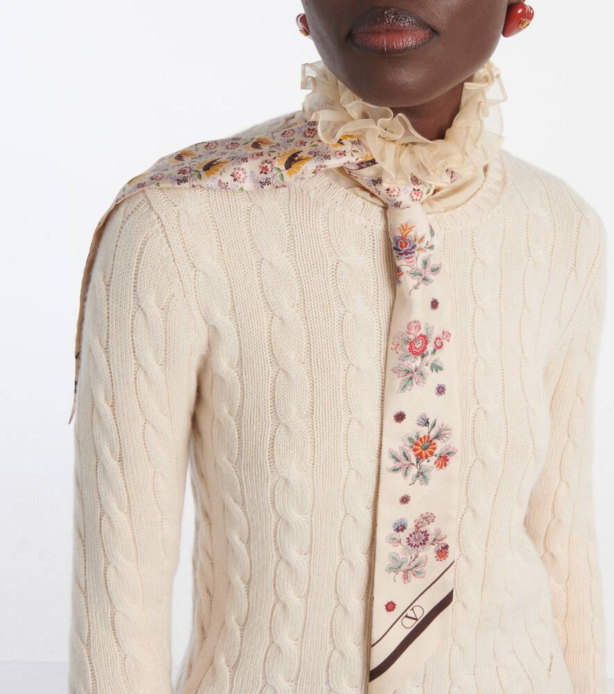 Valentino Floral Scarf In Multicolour