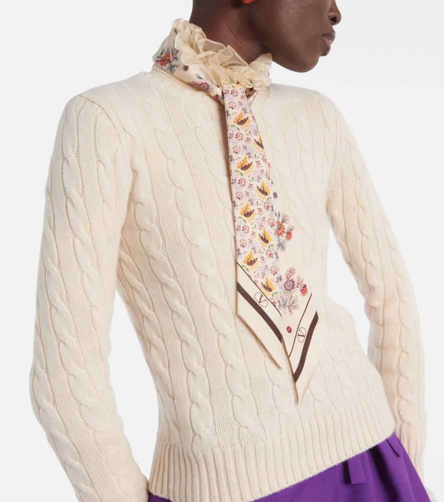 Valentino Floral Scarf In Multicolour