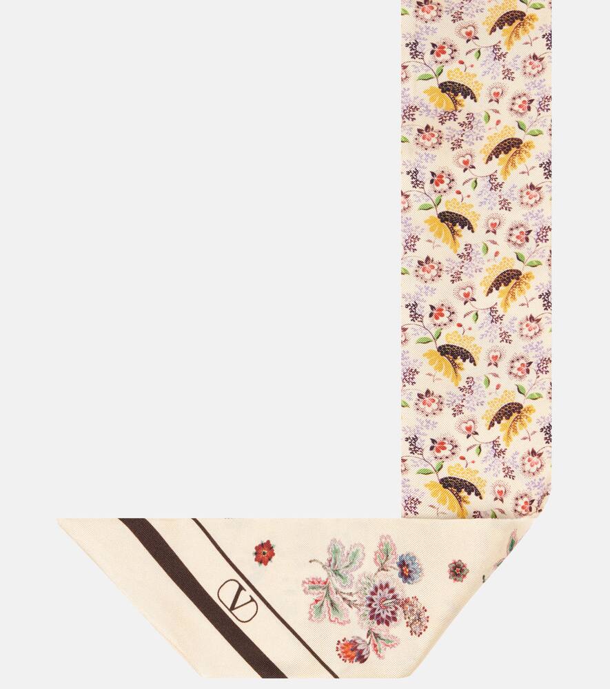 Valentino Floral Scarf In Multicolour
