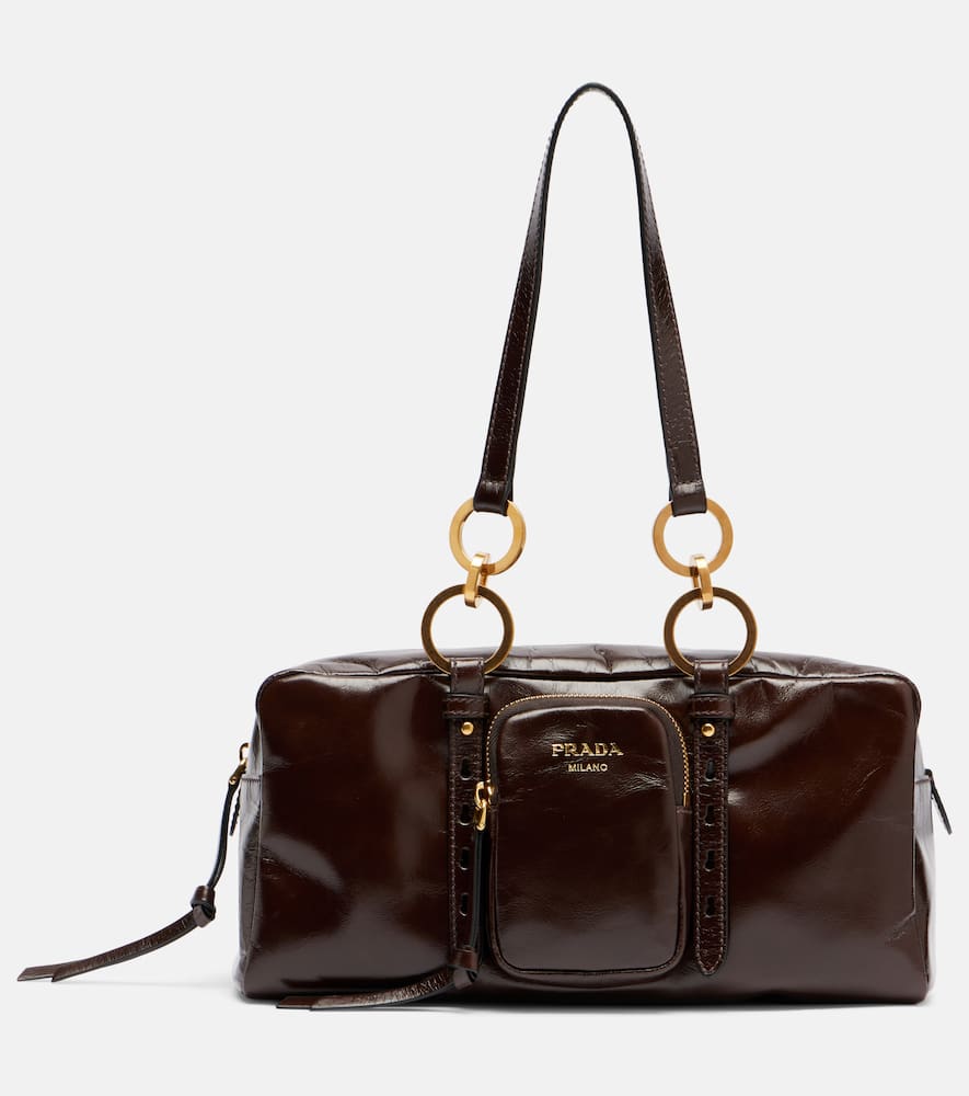 Prada Medium Brown Leather Dangle Bag Women