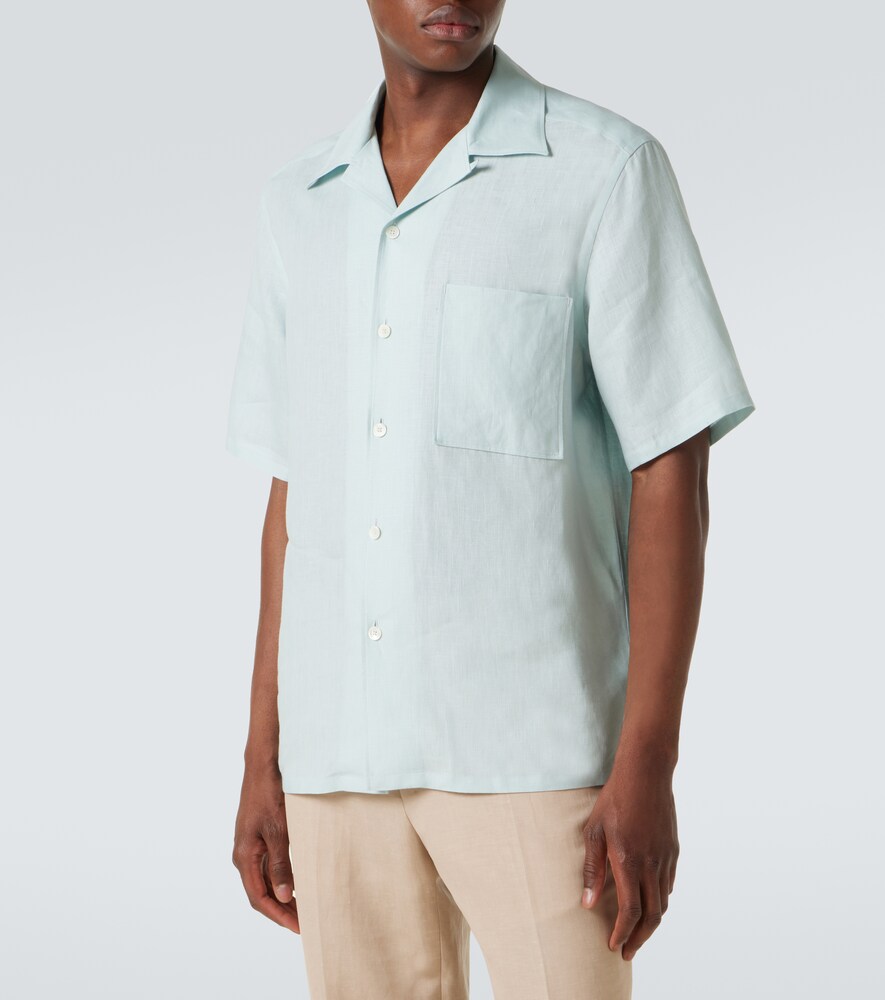  Zegna Zegna Linen Bowling Shirt 