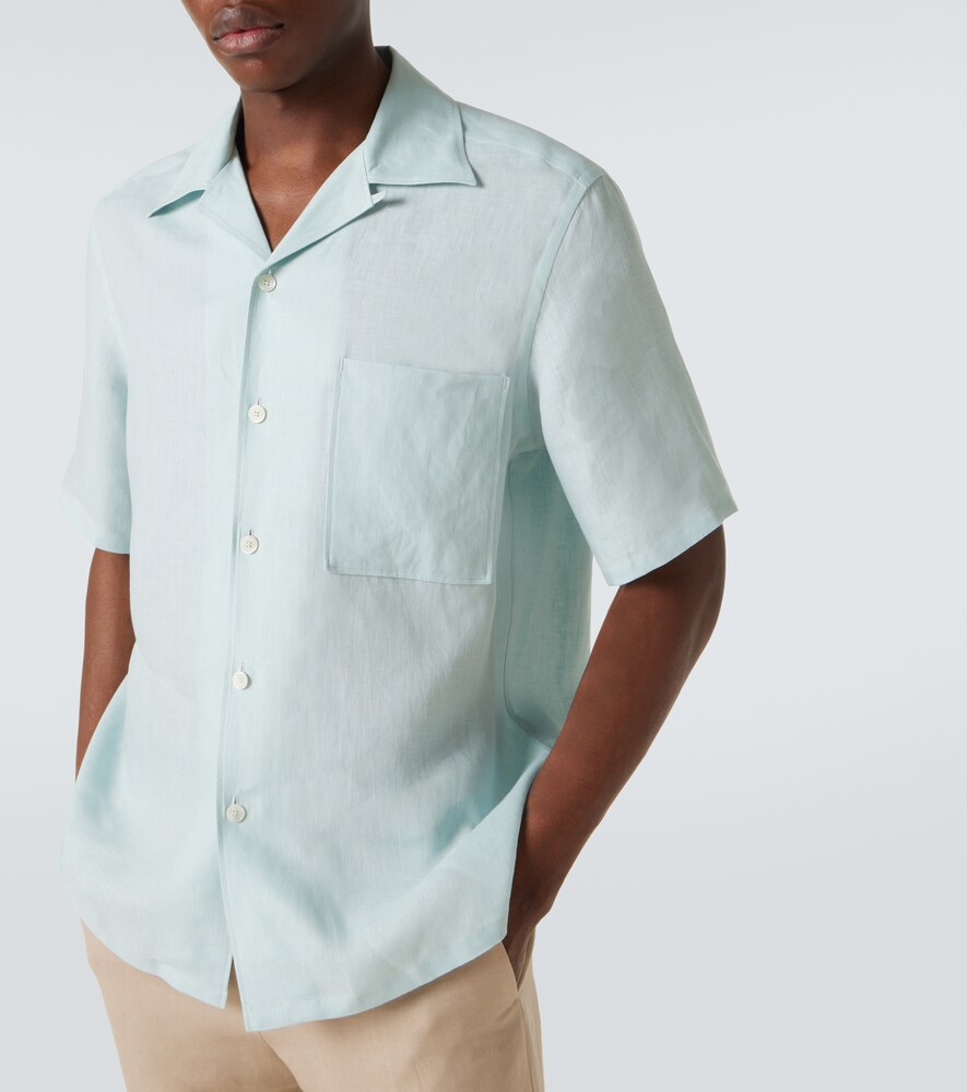  Zegna Zegna Linen Bowling Shirt 