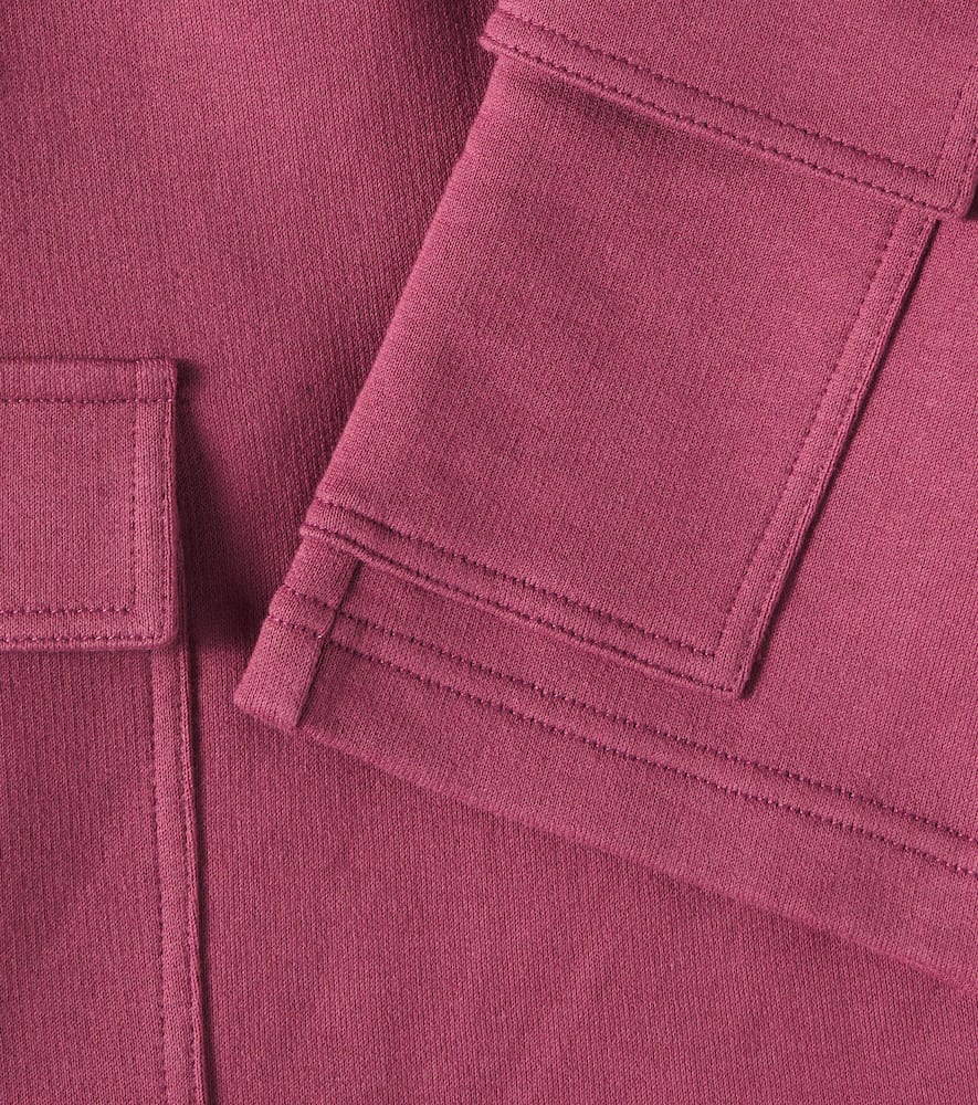 Il Gufo Cargo-shorts Aus Baumwoll-jersey In Burgund