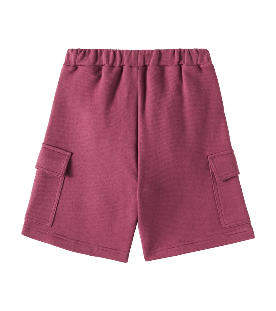 Il Gufo Cargo-shorts Aus Baumwoll-jersey In Burgund