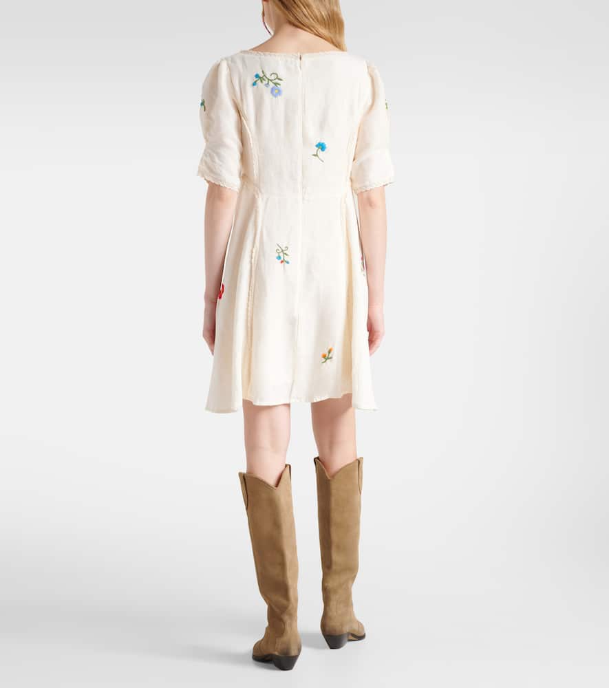 Shop Rixo London Marne Embroidered Floral Minidress