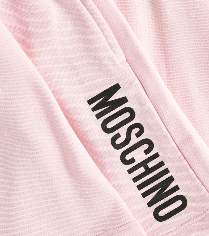 MOSCHINO LOGO BOW-DETAIL PLEATED COTTON SKIRT