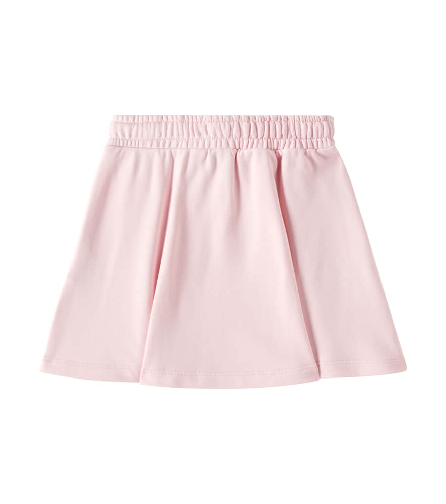 MOSCHINO LOGO BOW-DETAIL PLEATED COTTON SKIRT