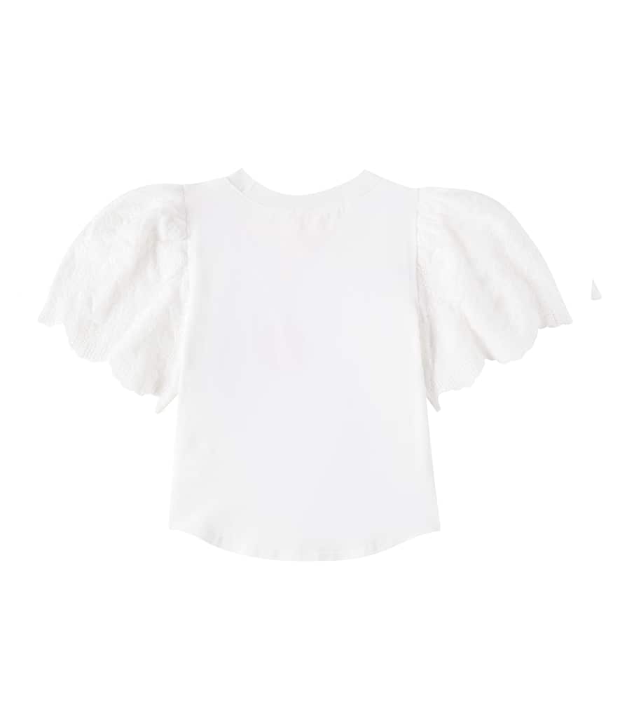 Petite Amalie Embroidered Cotton T-shirt In Weiss
