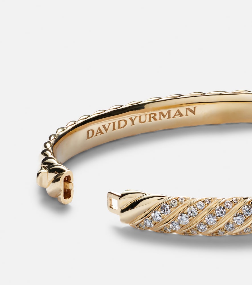  David Yurman David Yurman Armreif Sculpted Cable Aus 18kt Gelbgold Mit Diamanten 