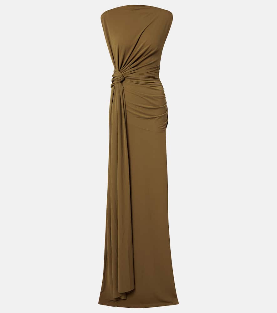 Draped crêpe jersey gown