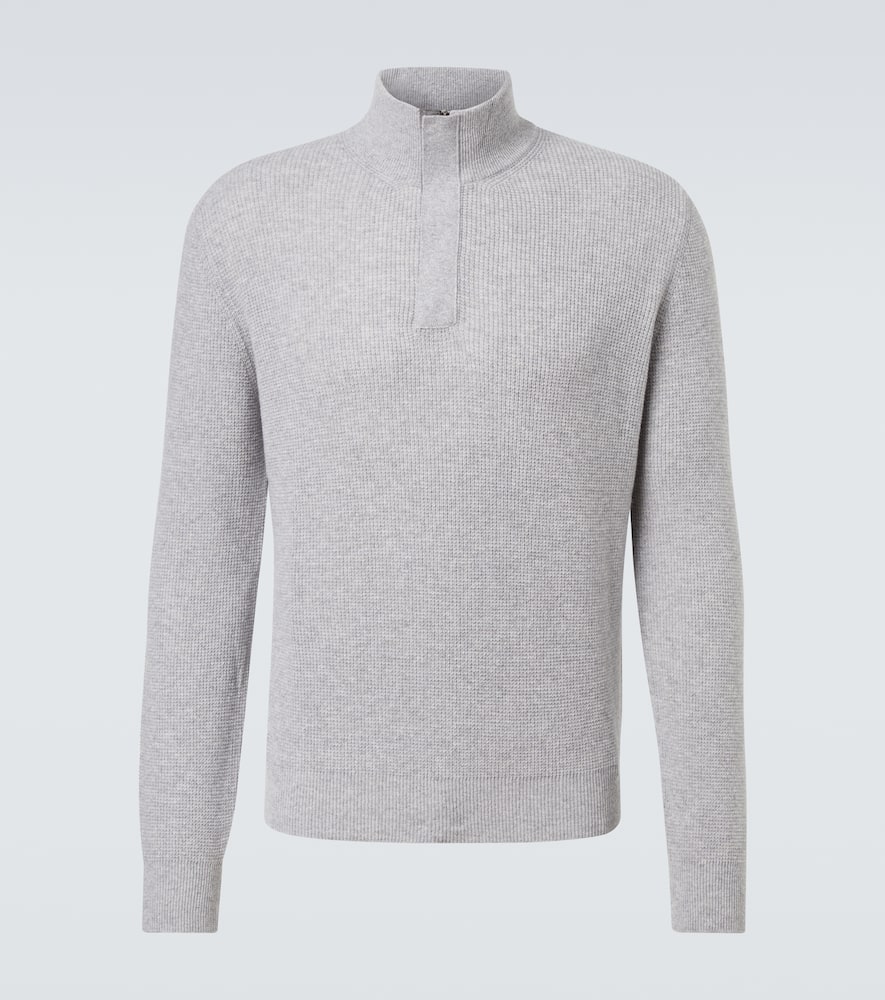 Waffle-knit wool and cashmere sweater