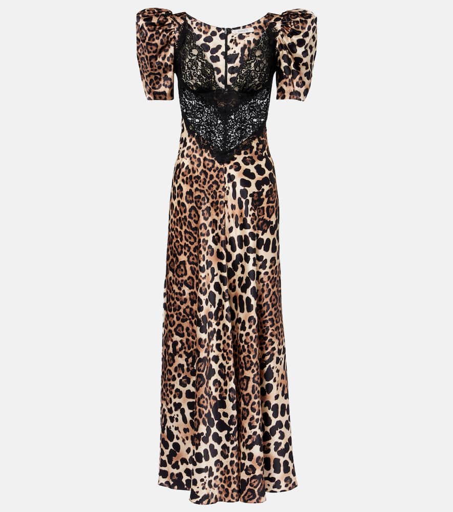 Rodarte Leopard-print Silk Satin Maxi Dress In Animal Print