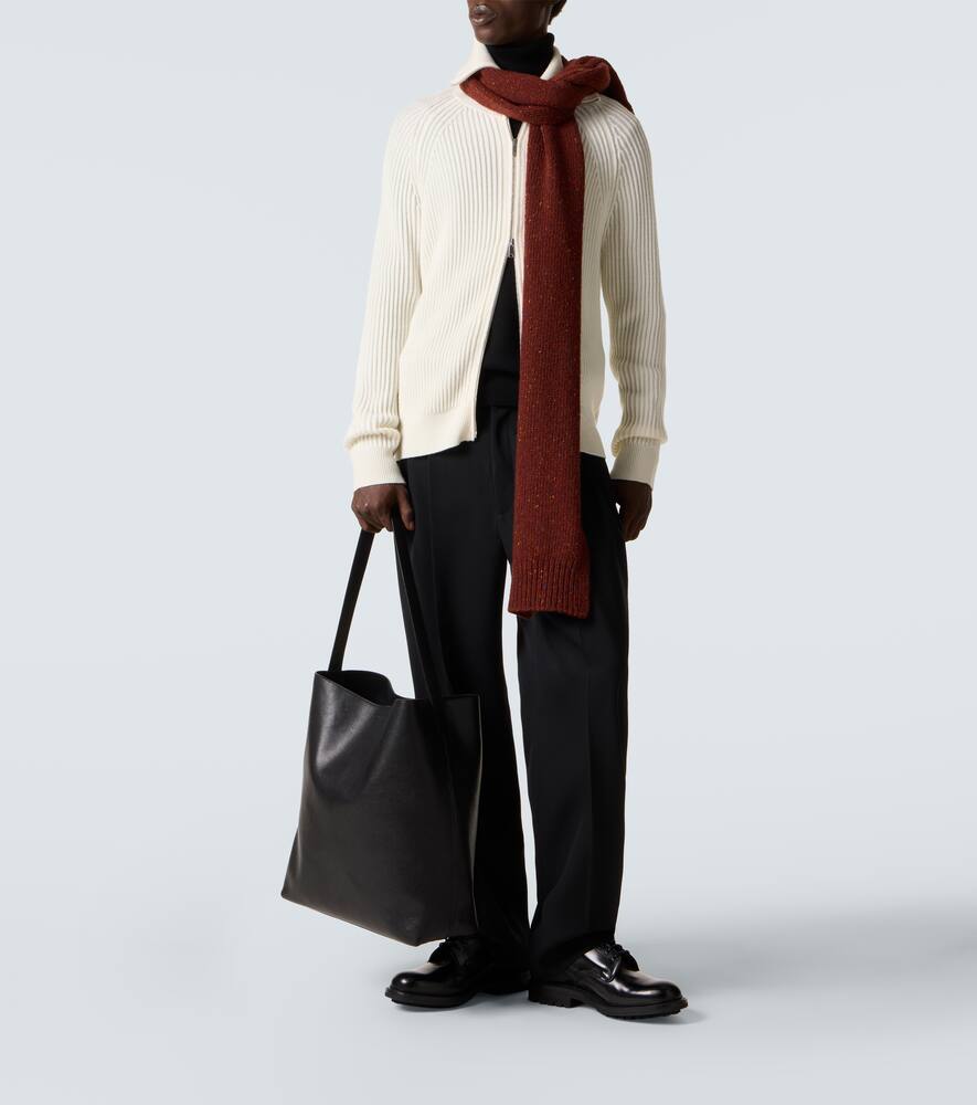 Slowear Virgin Wool Zip-up Cardigan In White