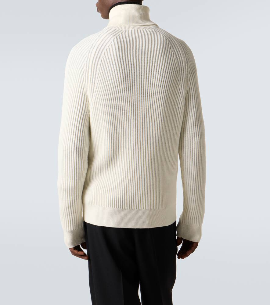 Slowear Virgin Wool Zip-up Cardigan In White
