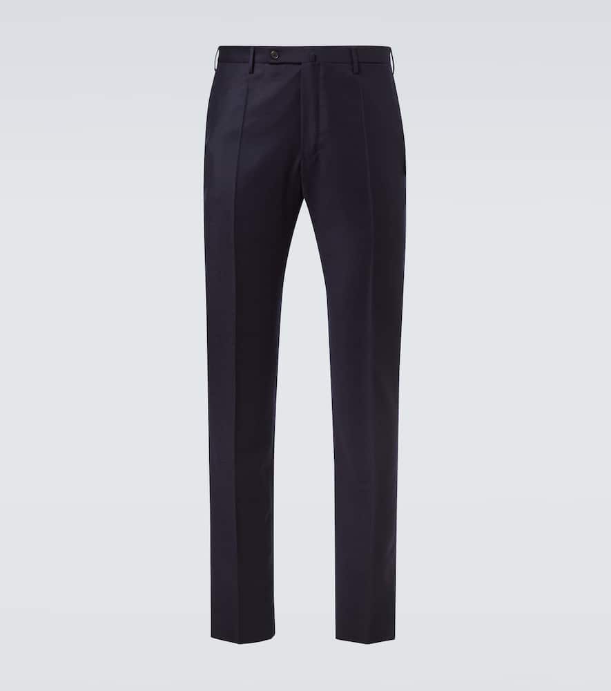 Virgin wool flannel slim pants