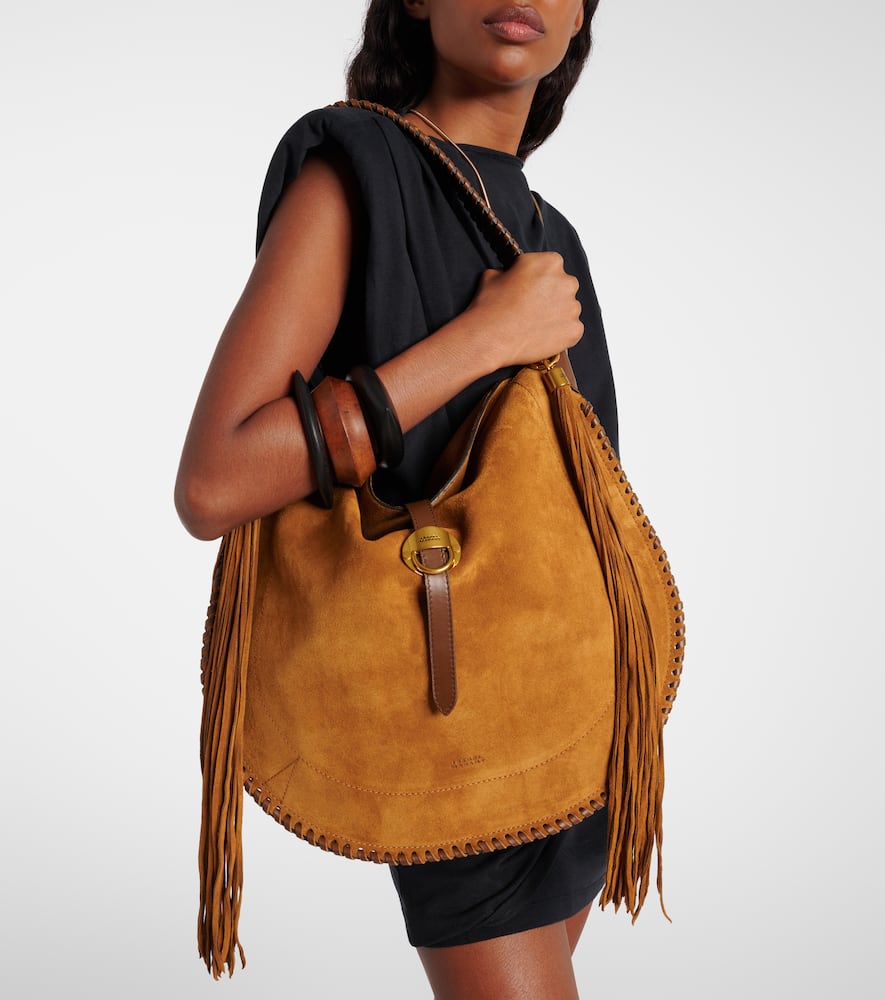 Isabel Marant Oskan Suede Shoulder Bag In Brown