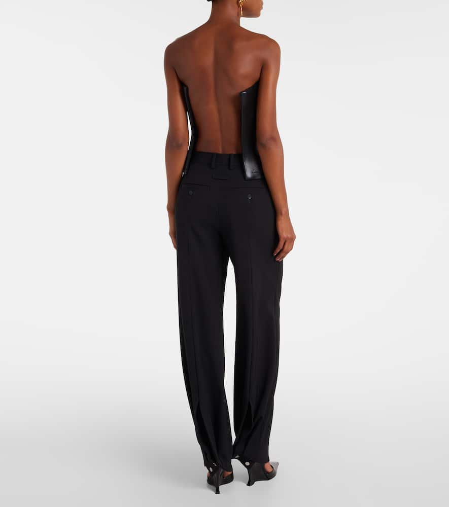 Jean Paul Gaultier Molded Leather Corset Top In Black