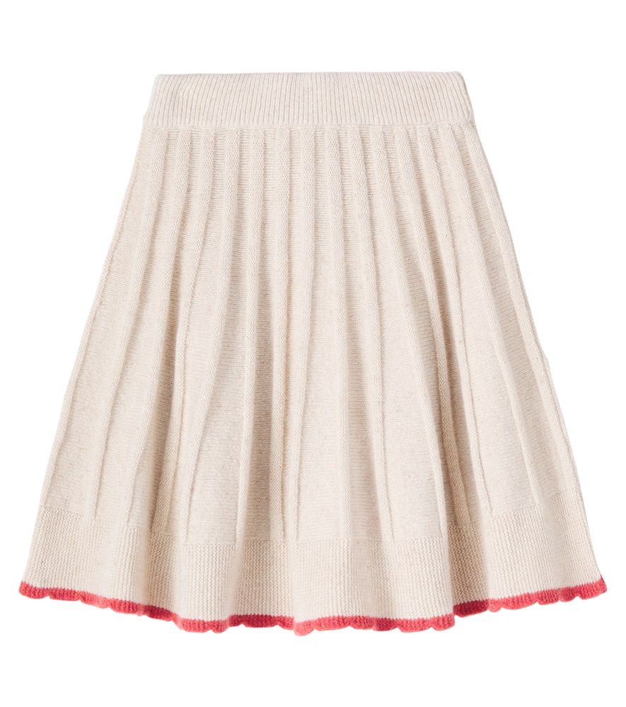 Bebe Organic Sienna Knitted Wool-blend Skirt In White
