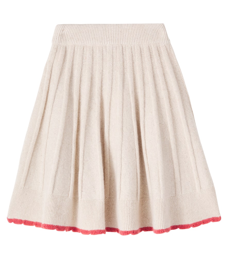 Bebe Organic Sienna Knitted Wool-blend Skirt In White