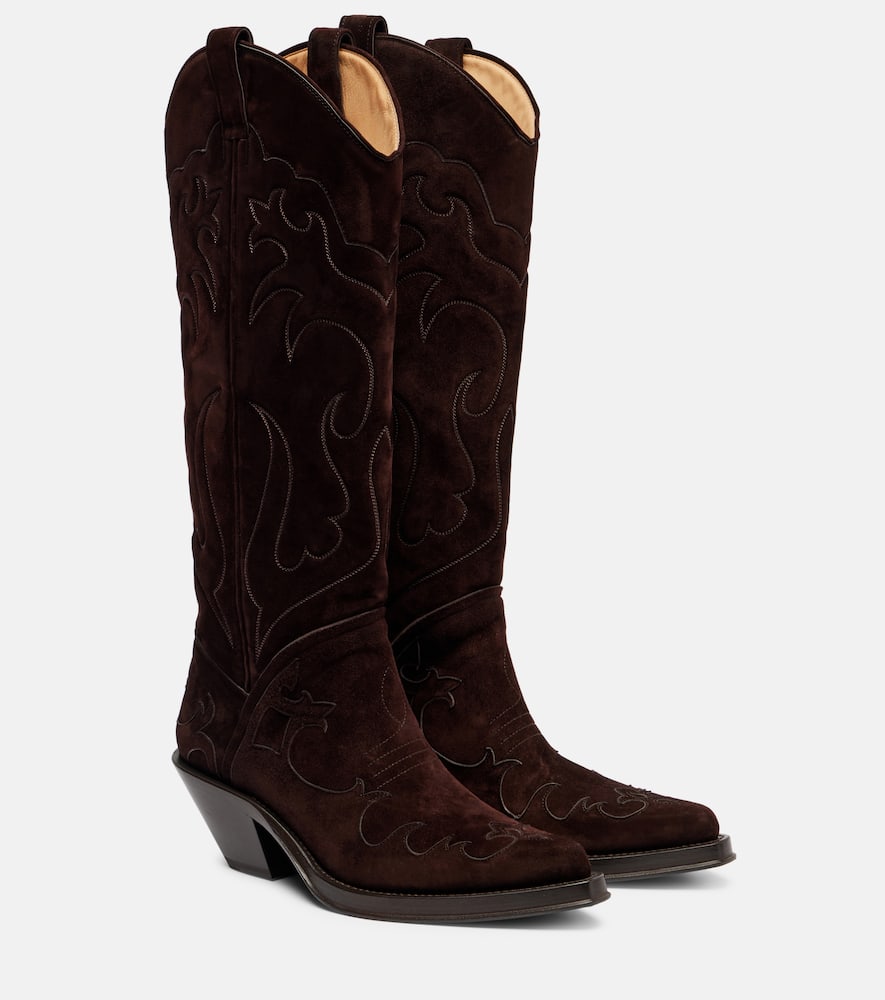 Gabriela Hearst Capitana Leather Cowboy Boots In Brown