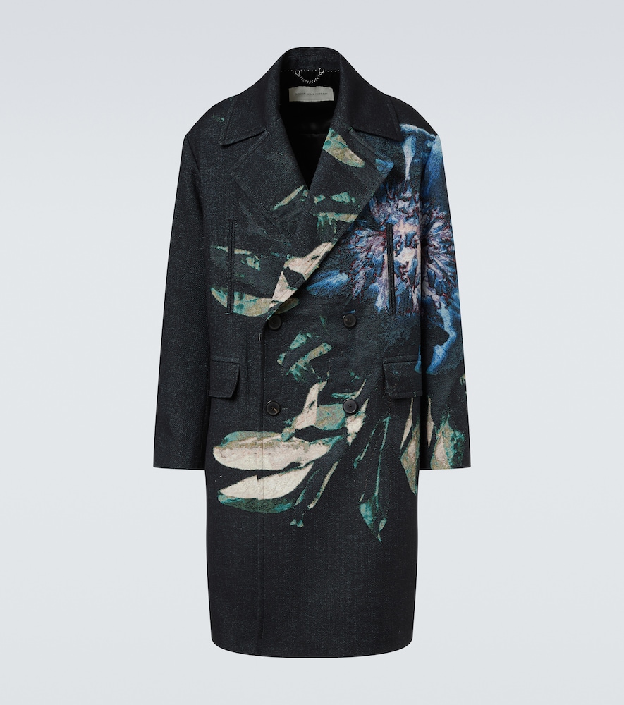 Dries Van Noten Dries Van Noten Double-breasted printed jacquard coat　Dries Van Noten ダブルブレスト プリント ジャカード コート