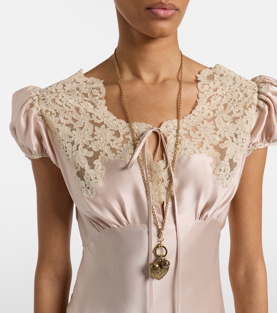  Chloe Chloã© Lace-trimmed Silk Satin Maxi Dress 