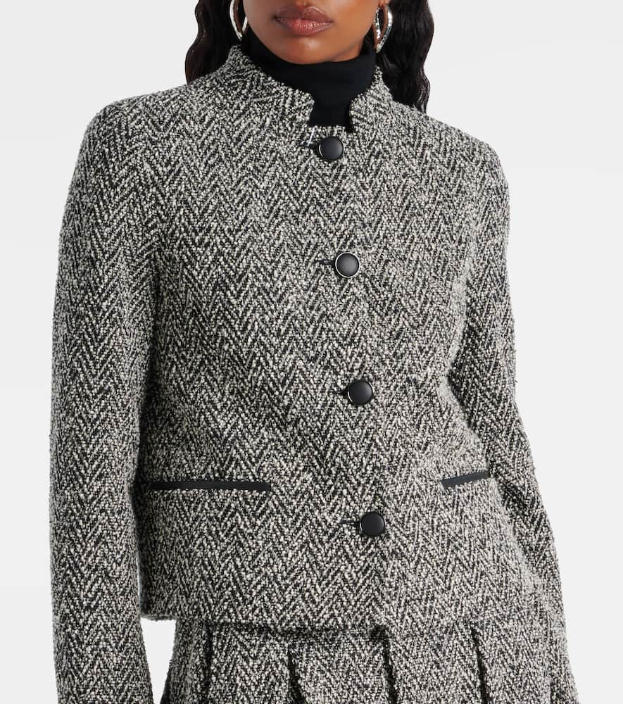 Max Mara Donald Cotton And Wool-blend Jacket In Gray