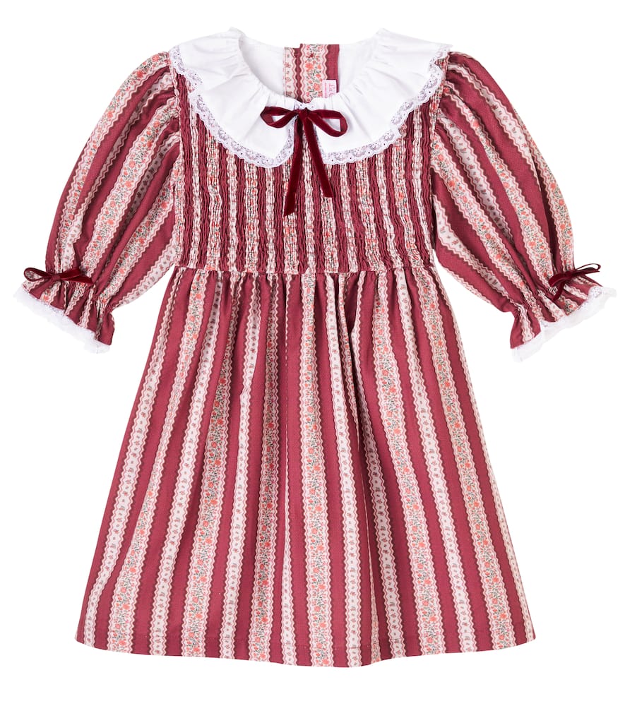 La Coqueta Festa Smocked Striped Cotton Dress In Multi