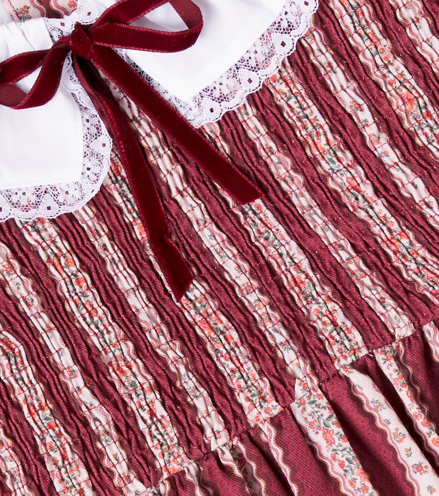 La Coqueta Festa Smocked Striped Cotton Dress In Multi