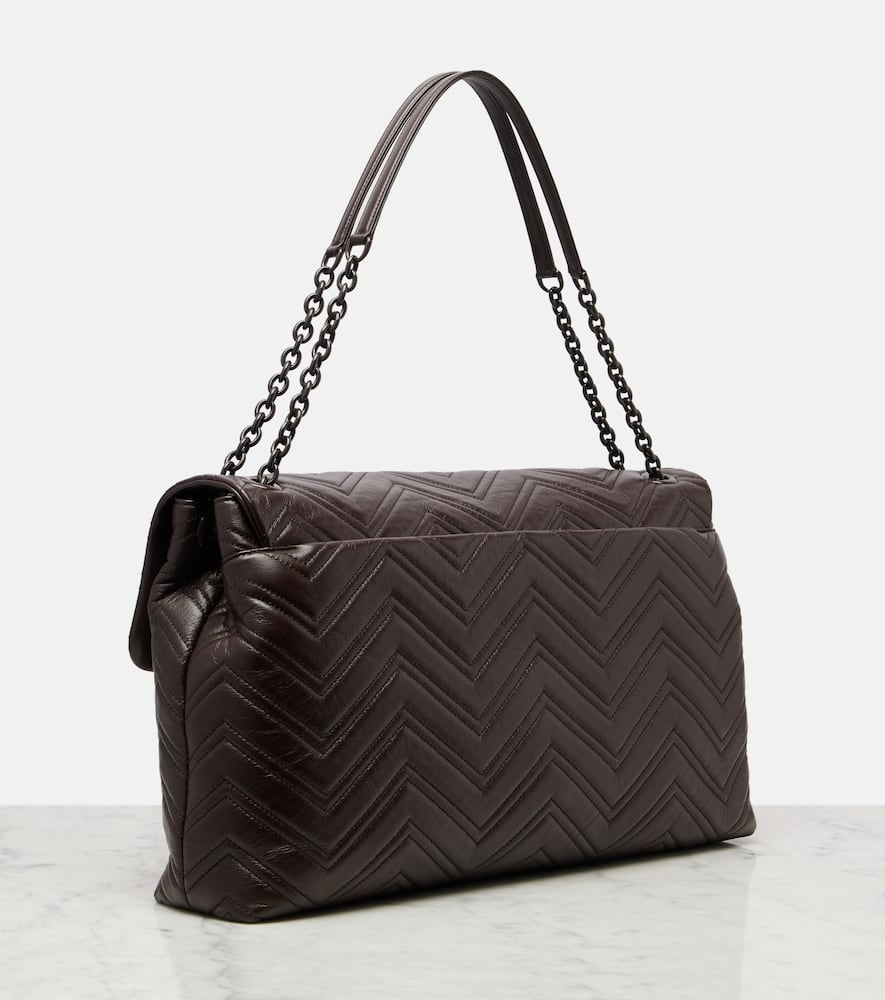 Gucci Gg Marmont Maxi Leather Shoulder Bag In Brown