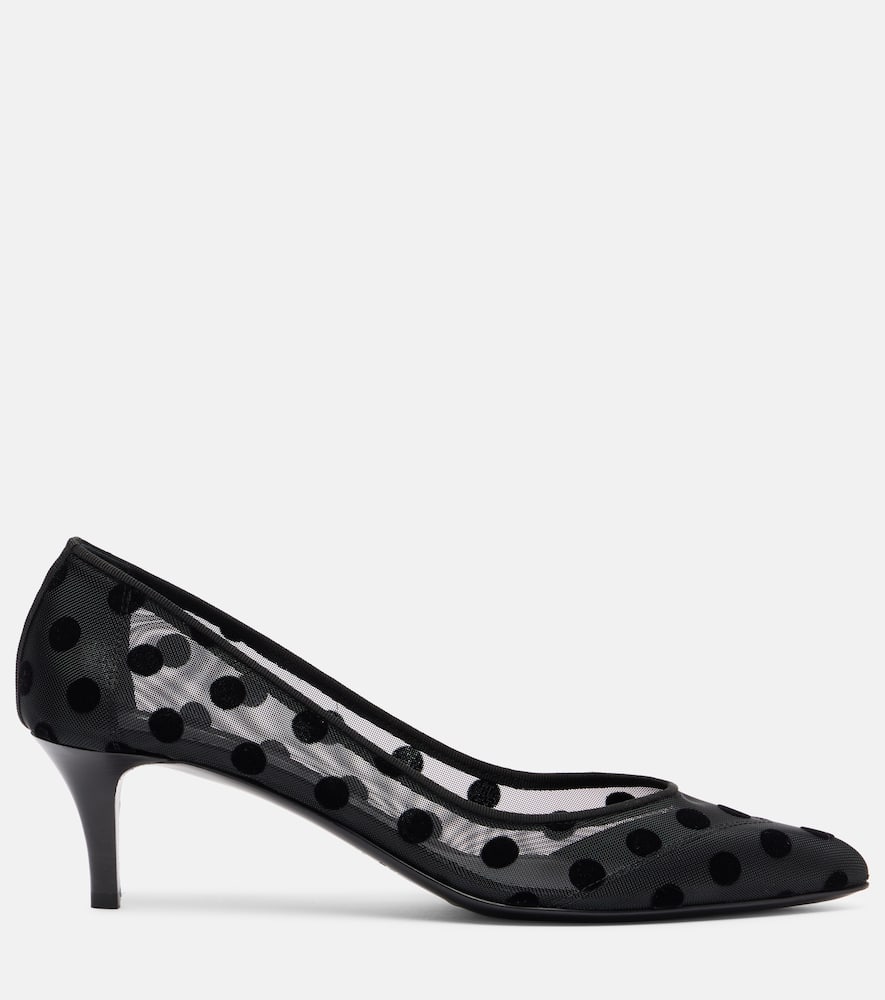 Isabel Marant Peleo 55 Polka-dot Mesh Pumps In Black